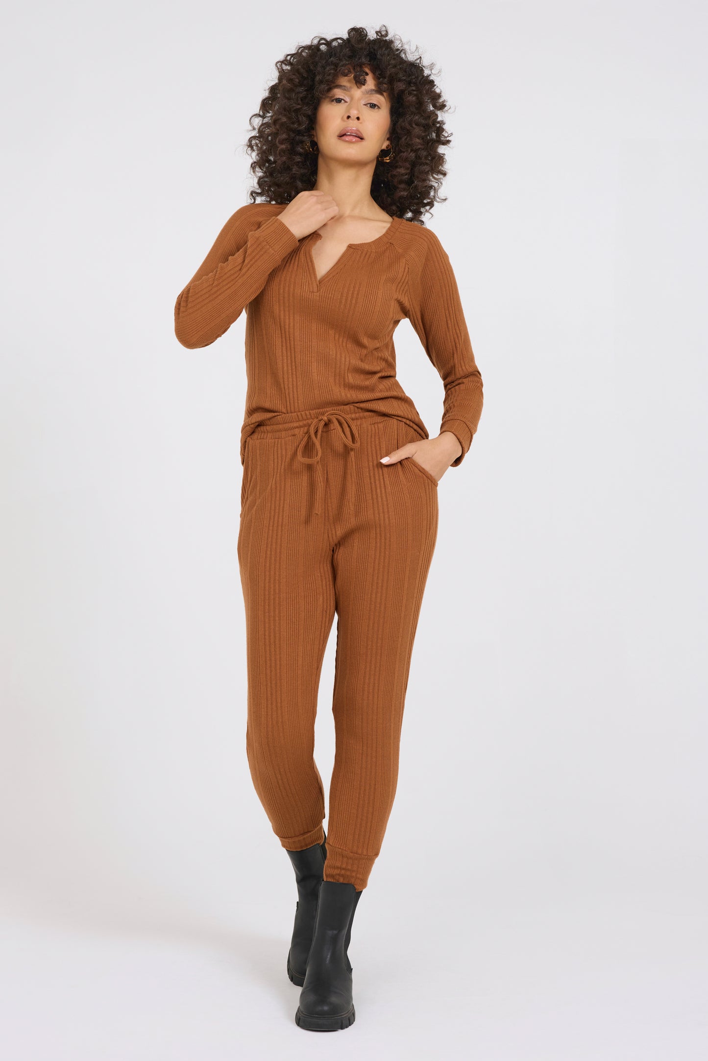 Cozy Variegated Drawstring Jogger Pant