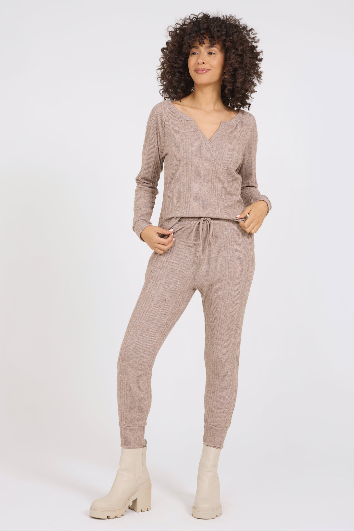 Cozy Variegated Drawstring Jogger Pant