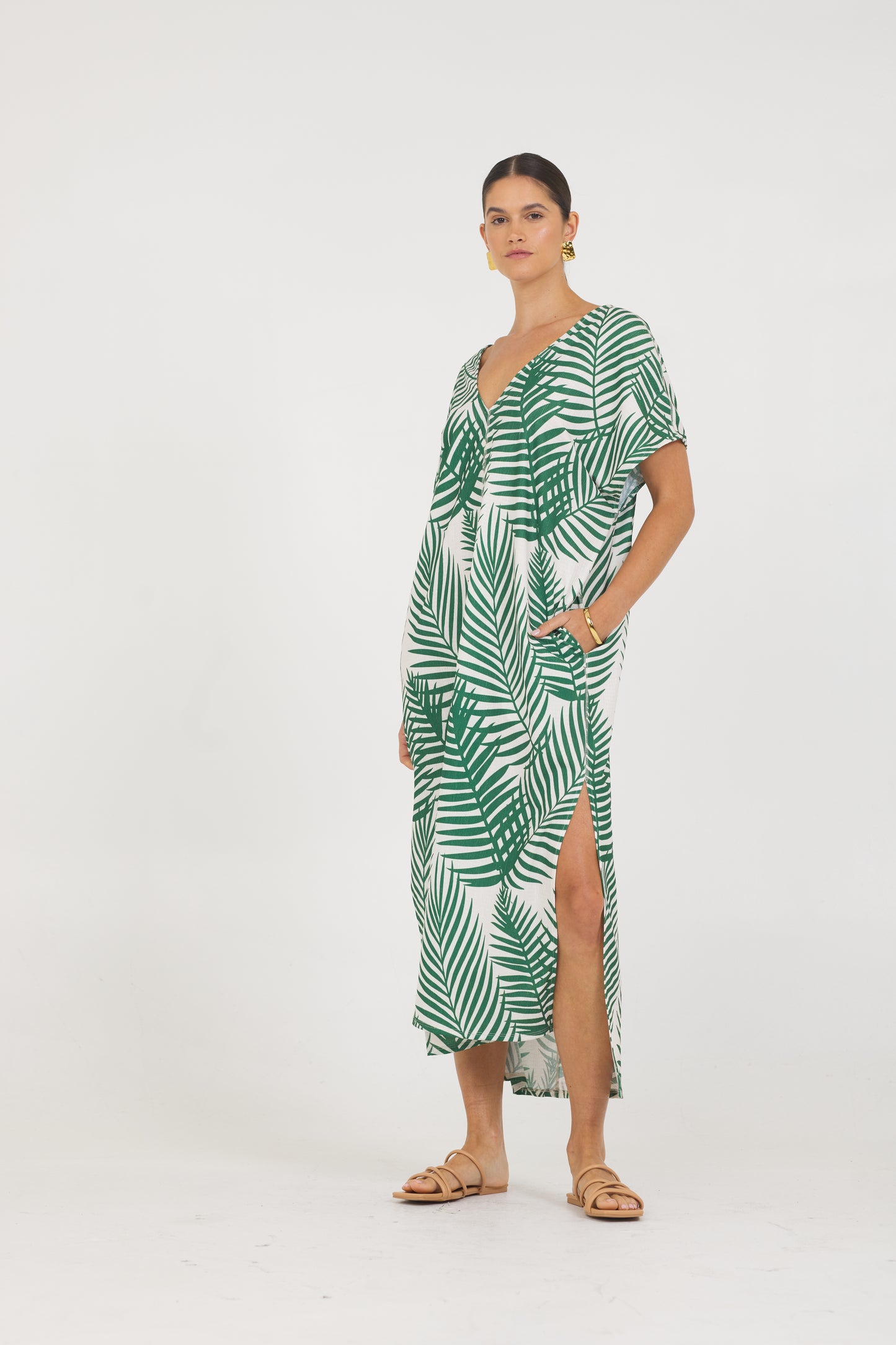 A Crinkle Texture Maxi Dress