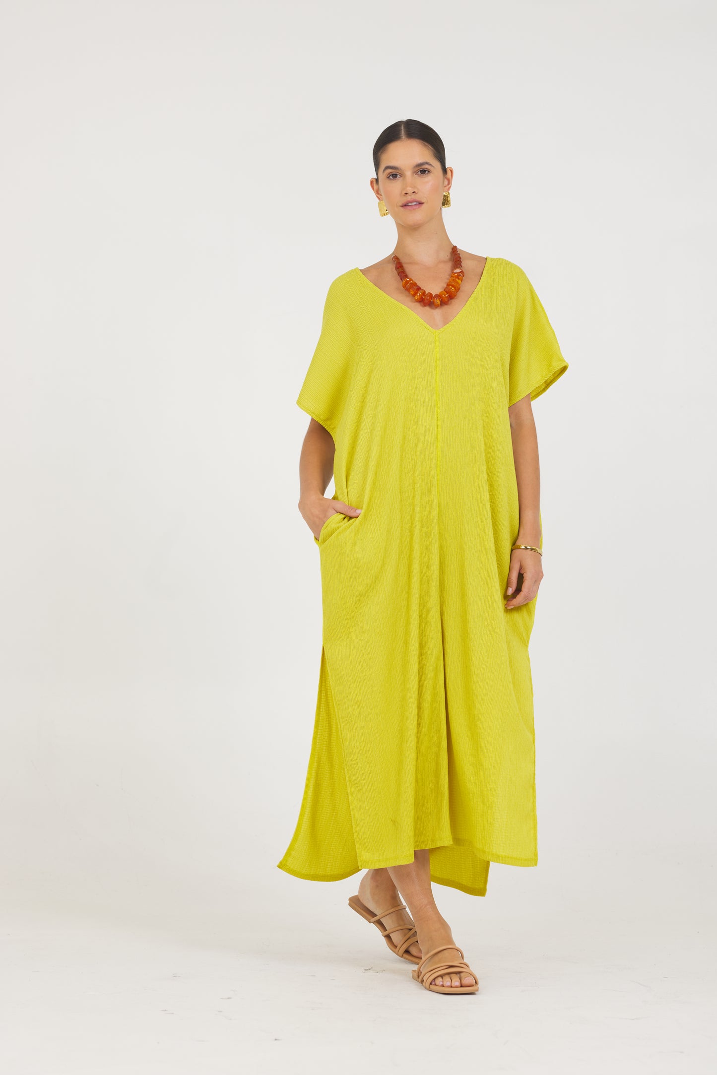 A Crinkle Texture Maxi Dress