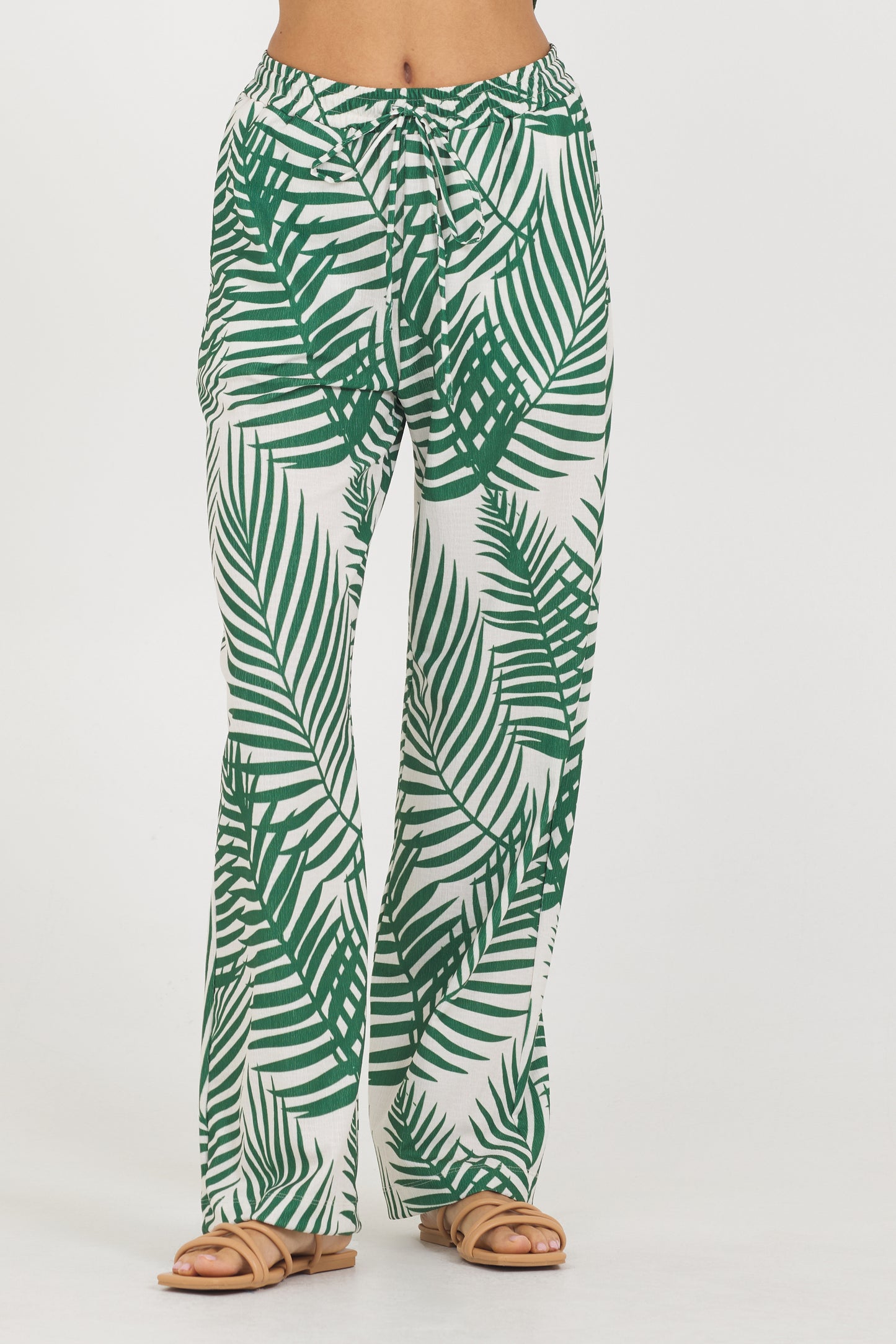 A Crinkle Texture Wide Leg Pant