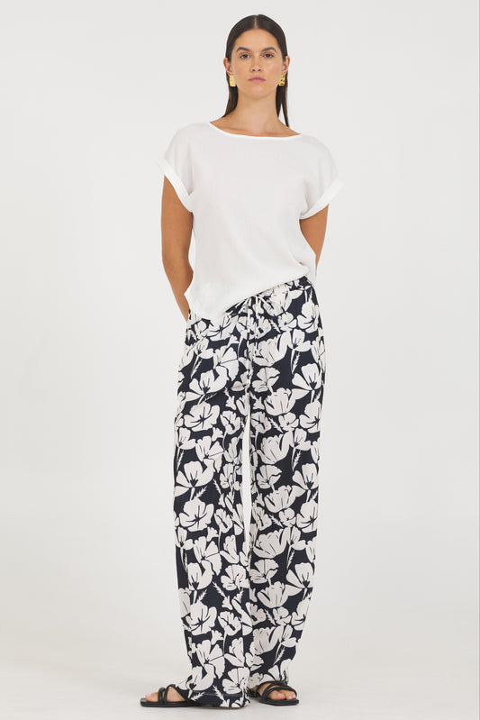 A Crinkle Texture Wide Leg Pant