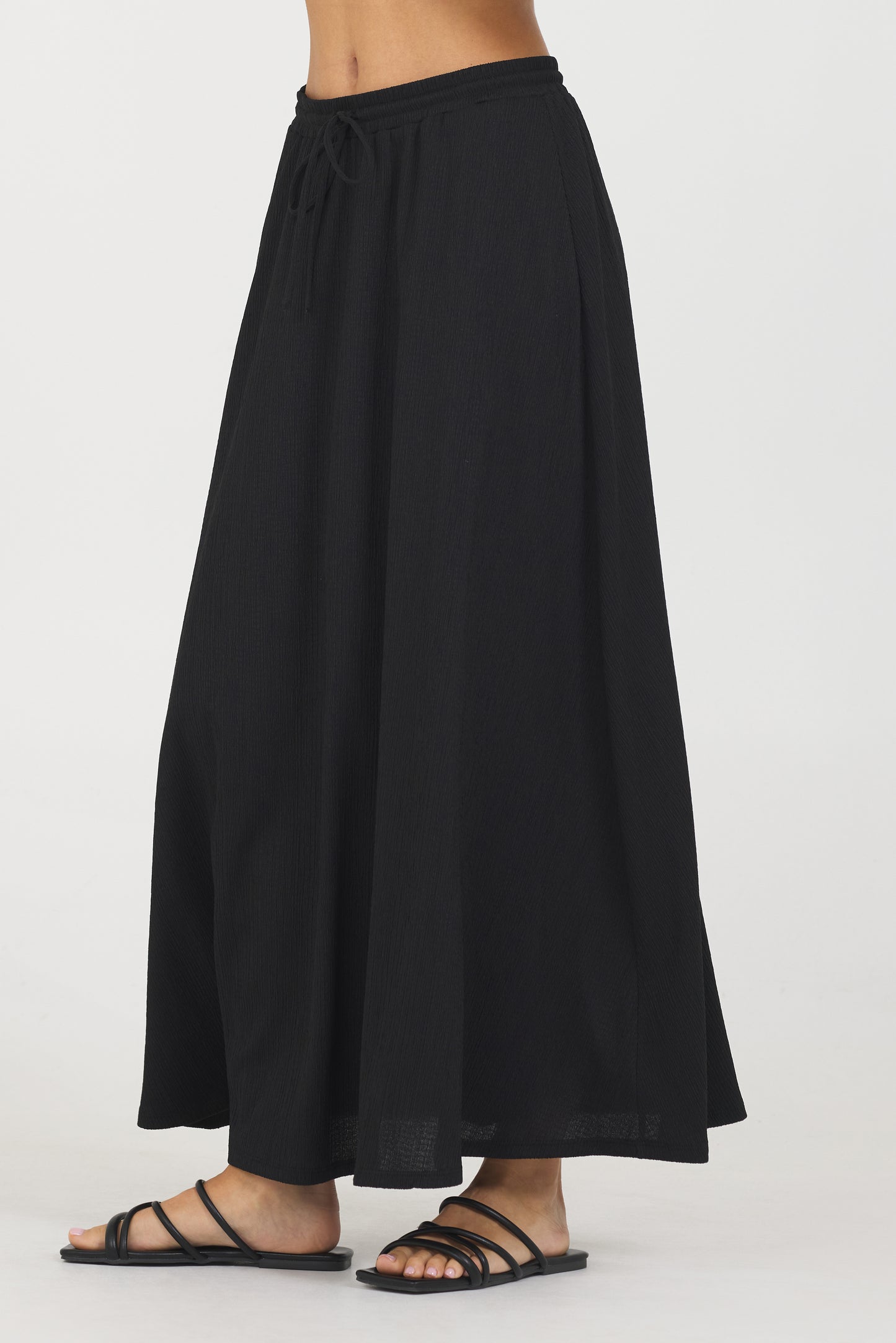 Crinkle Texture A line Maxi skirt
