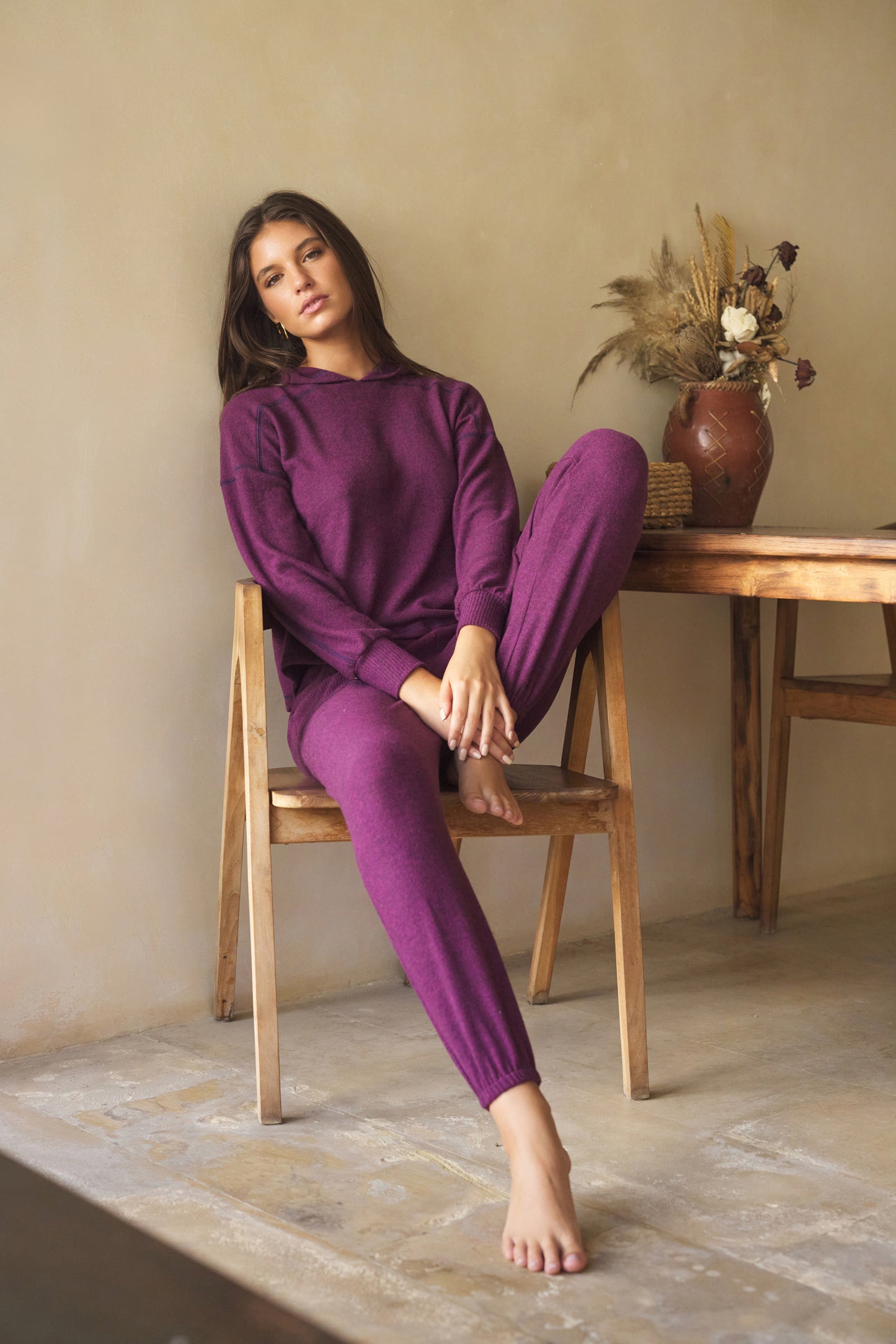 Cozy Long Sleeve Topstitch Top