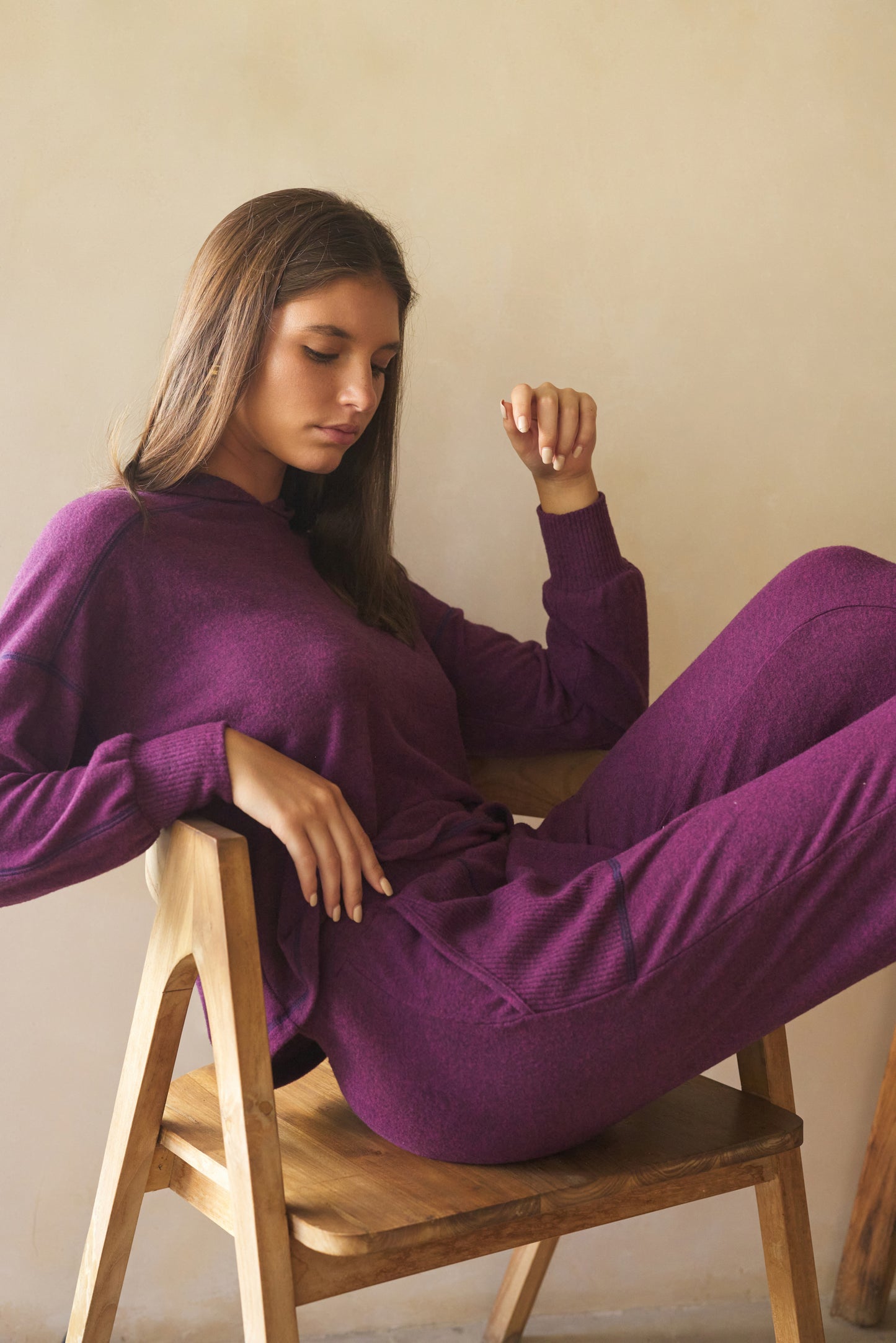 Cozy Long Sleeve Topstitch Top