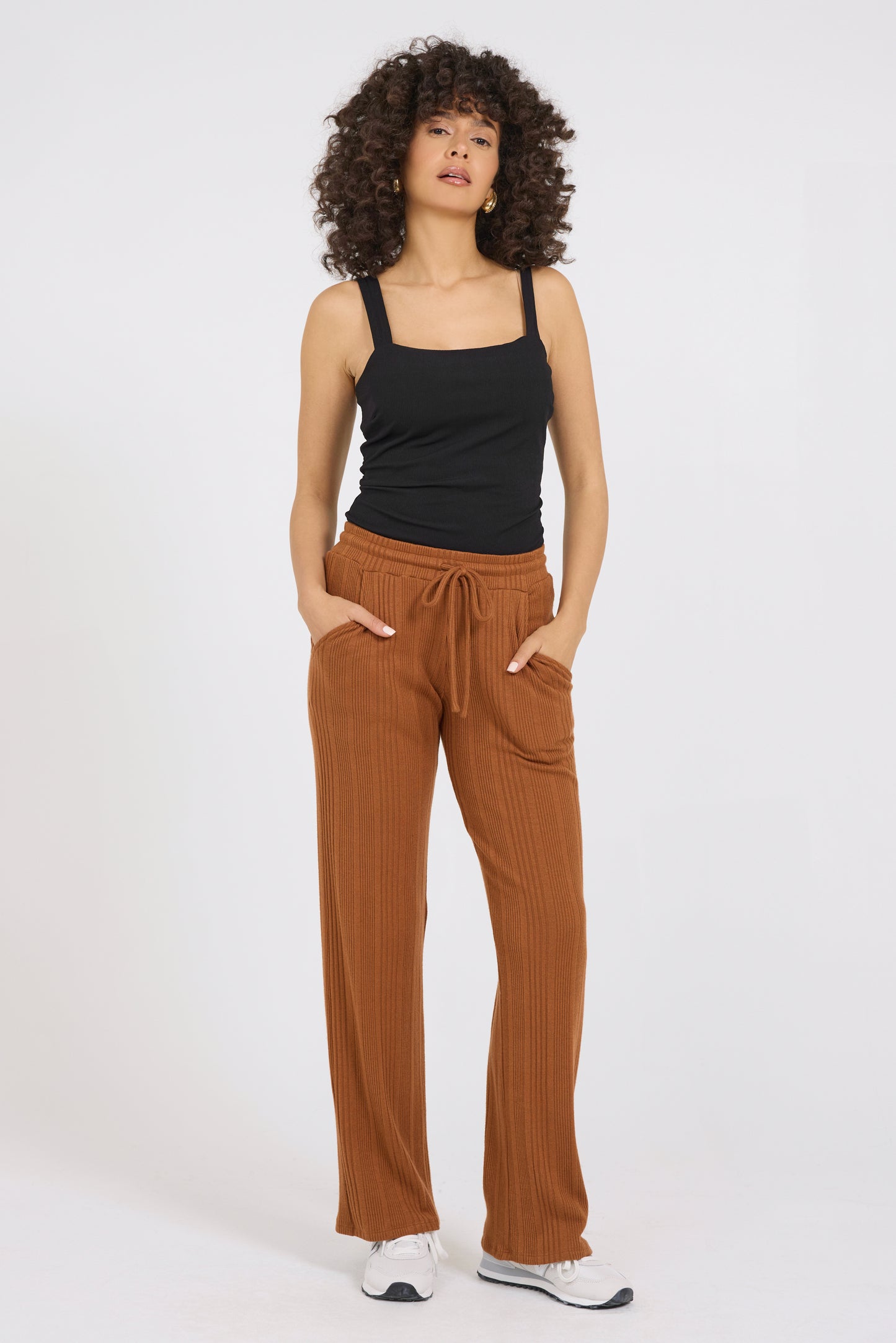 Brushed Cozy Wide Leg Drawstring Pant