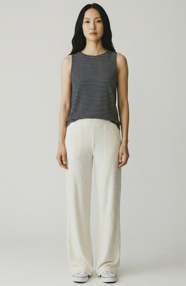 Brushed Cozy Sleeveless Tank Stripe Top