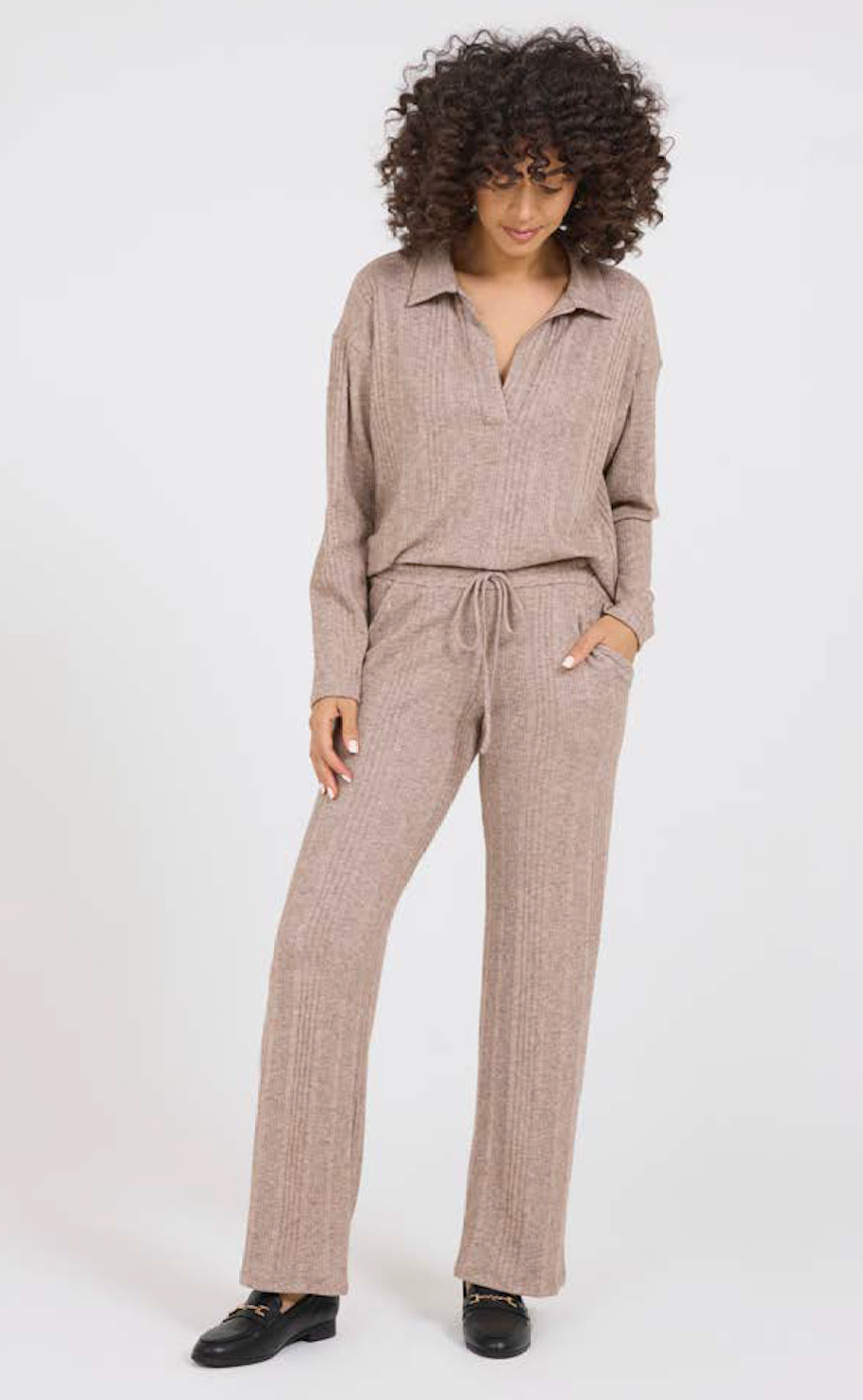 Brushed Cozy Wide Leg Drawstring Pant