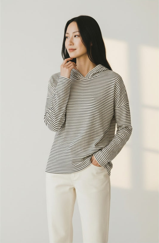 Brushed Cozy Teigen Stripe Top