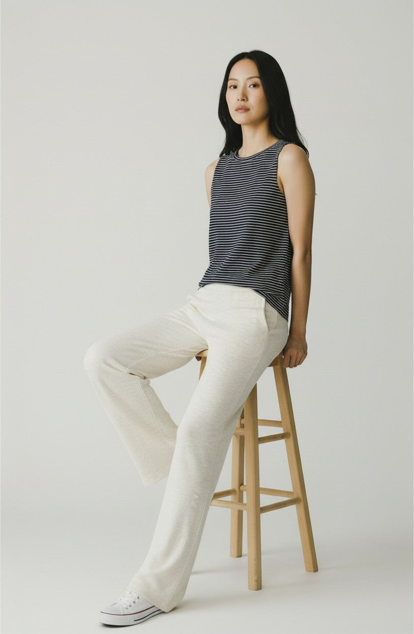 Brushed Cozy Sleeveless Tank Stripe Top